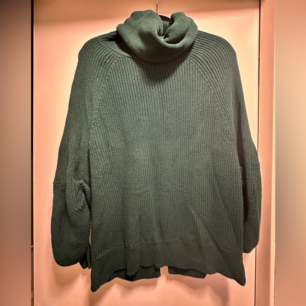 Cabi Ruched Sleeve Turtleneck Sweater